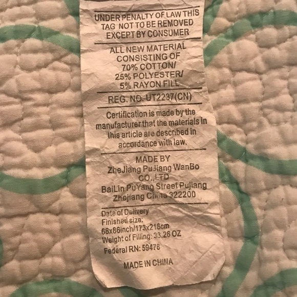 Max Studio Twin Bed Quilt Set Teal Floral Print - Picture 13 of 15